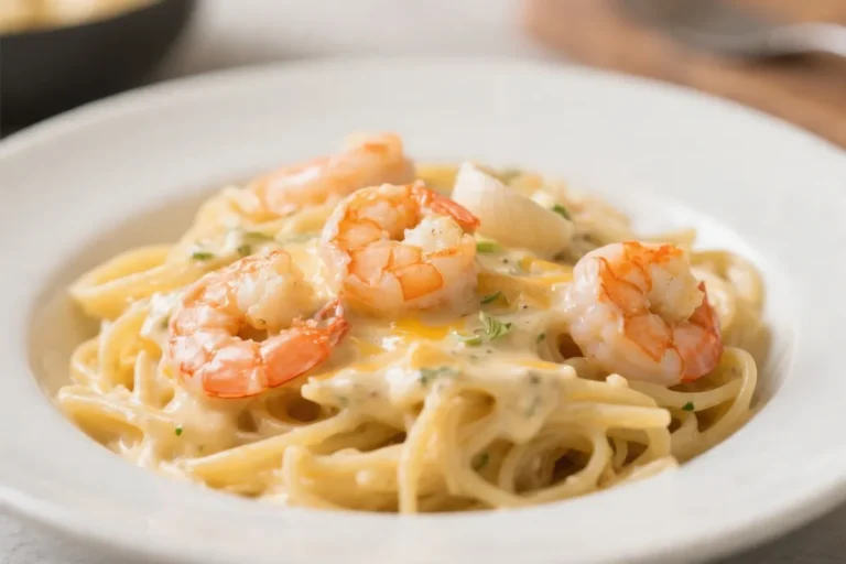 Creamy Garlic Shrimp Pasta in 30 Minutes – Rich, Cheesy & Comforting