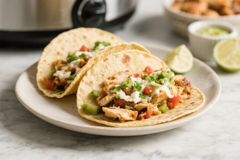 The BEST & Easy 3 Ingredient Slow Cooker Chicken Tacos Recipe – Simple, Flavorful, Weeknight Win