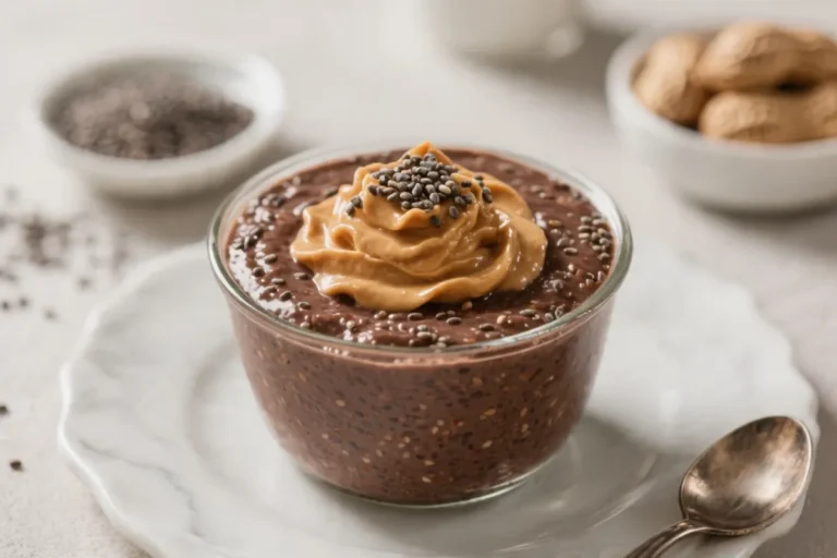 Healthy Chocolate Peanut Butter Chia Pudding – High-Protein & Delicious