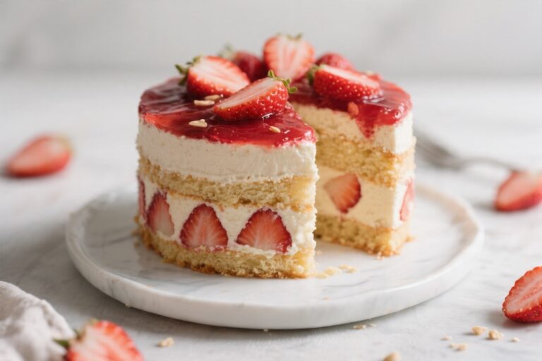 No Sugar, No Flour Strawberry Cake 🍓 | Healthy & Guilt-Free Treat