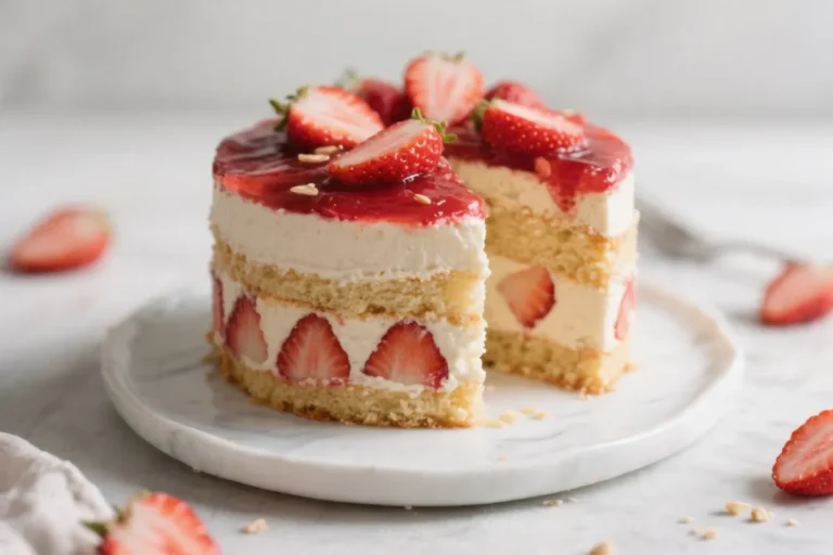 No Sugar, No Flour Strawberry Cake 🍓 | Healthy & Guilt-Free Treat