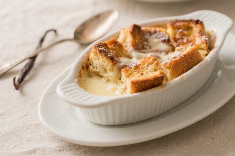 Classic Bread Pudding with Vanilla Custard – Cozy, Comforting, and Simple