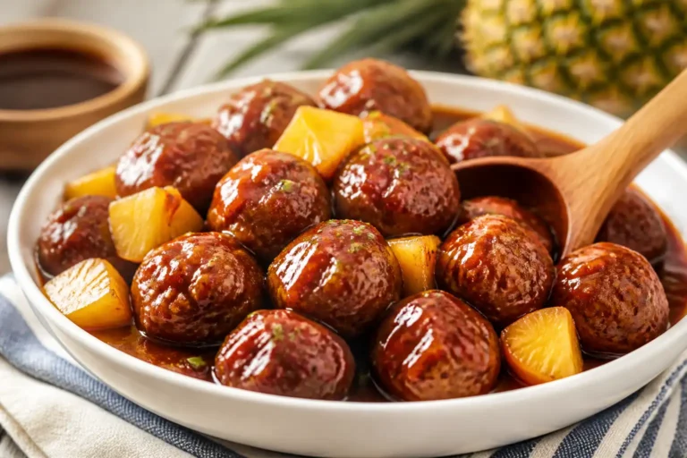Slow Cooker Pineapple Barbecue Meatballs – Easy, Saucy, Crowd-Pleasing