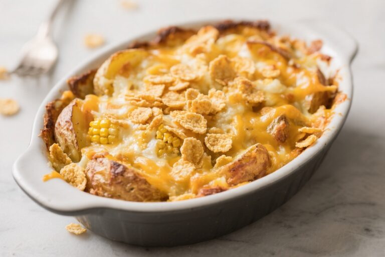 Cheesy Potatoes with Corn Flakes (Hashbrown Casserole) – Cozy, Crunchy, Crowd-Pleasing Comfort