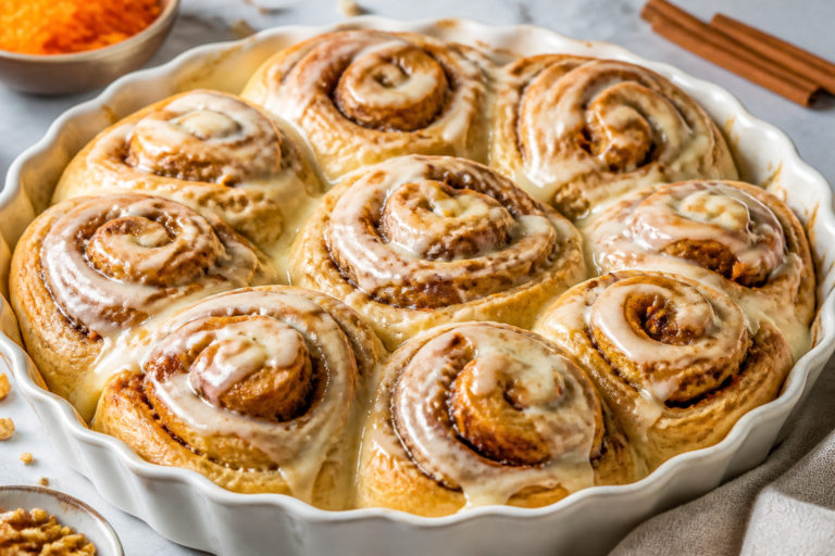 Fluffy & Spiced Carrot Cake Cinnamon Rolls –  Perfectly Sweet