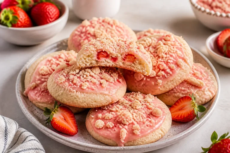 Strawberry Shortcake Sugar Cookies – Soft, Sweet, and Perfectly Berry
