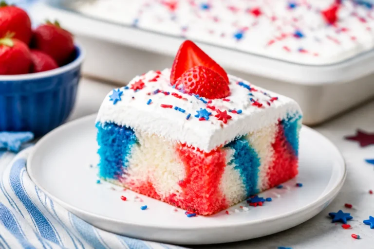 The Best Patriotic Poke Cake for Your 4th of July Celebration 🎆🍰 – Festive, Easy, and Crowd-Pleasing