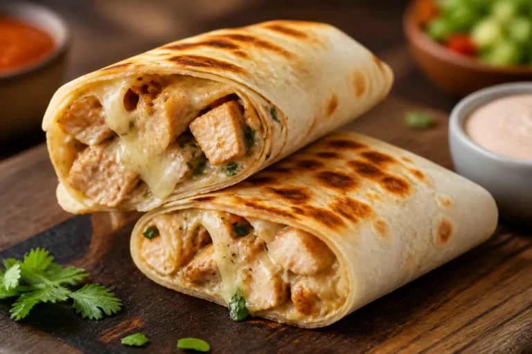 Cheesy Garlic Chicken Wraps – A Comforting, Flavor-Packed Meal