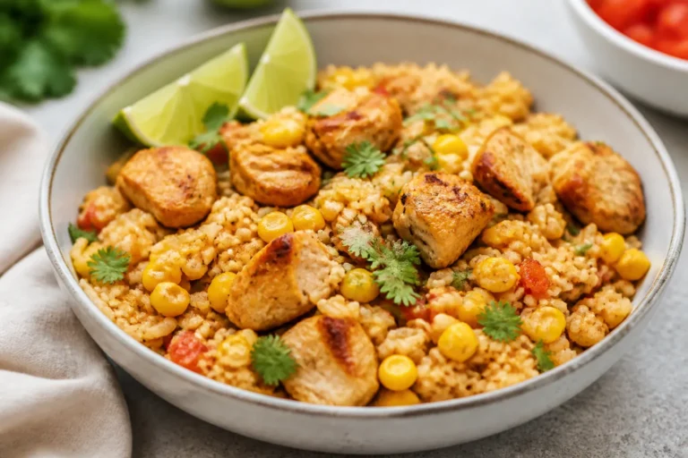 Easy Street Corn Chicken Rice Bowl in 20 Minutes – Fast, Flavor-Packed, and Weeknight Friendly
