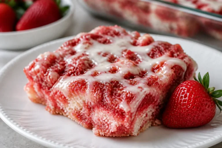 Strawberry Earthquake Cake – Gooey, Swirled, and Crowd-Pleasing