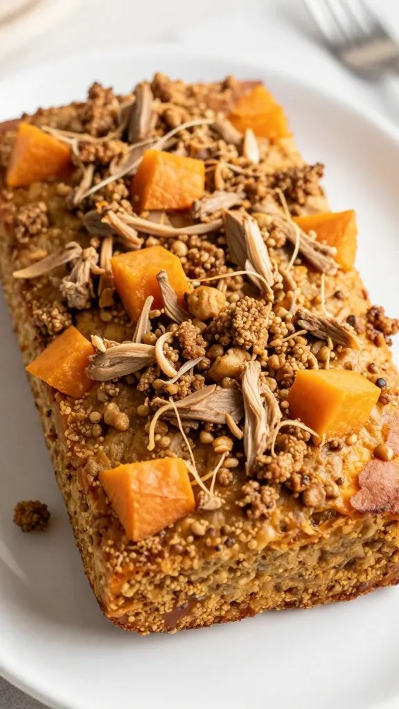 High-quality photo representing: 19. Sweet Potato and Ground Turkey Loaf