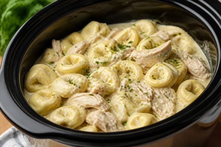 Crockpot Chicken Alfredo Tortellini – Creamy, Comforting, and Easy