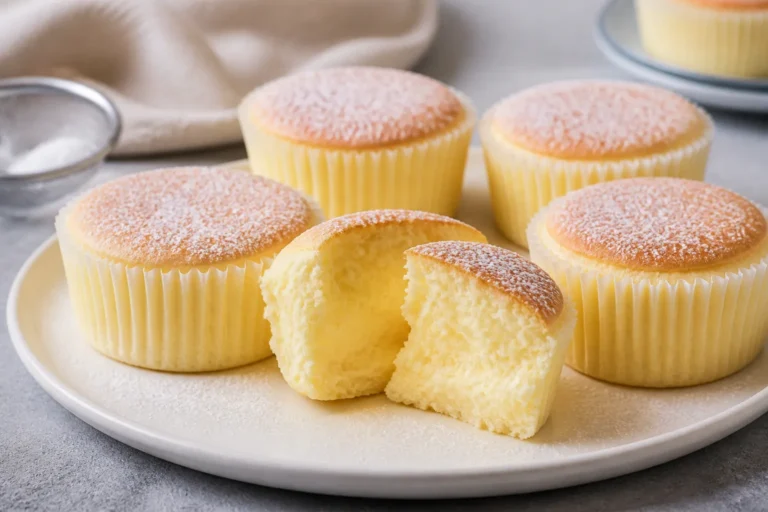 Fluffy Japanese Cotton Cheesecake Cupcakes – Light, Airy, and Gently Sweet