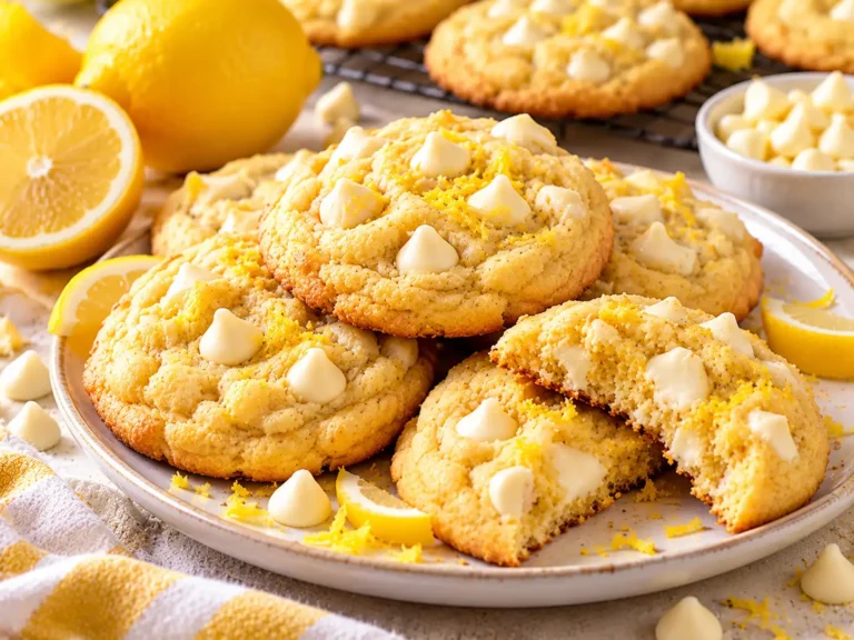 Lemon White Chocolate Chip Cookies – Bright, Soft, and Sweet