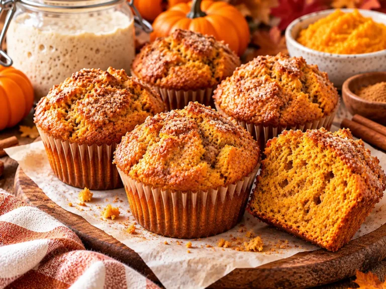 Sourdough Pumpkin Muffins – Cozy, Tender, and Full of Fall Flavor